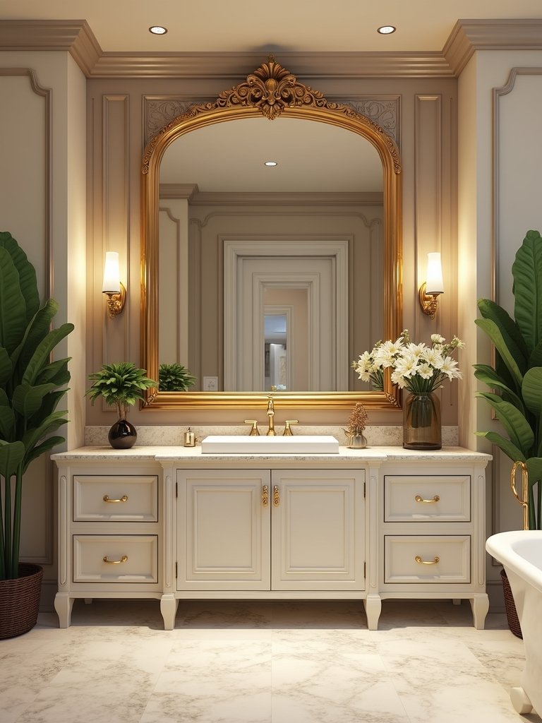 elegant mirrors enhance bathrooms