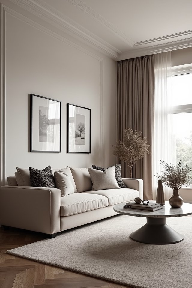 elegant neutral living space