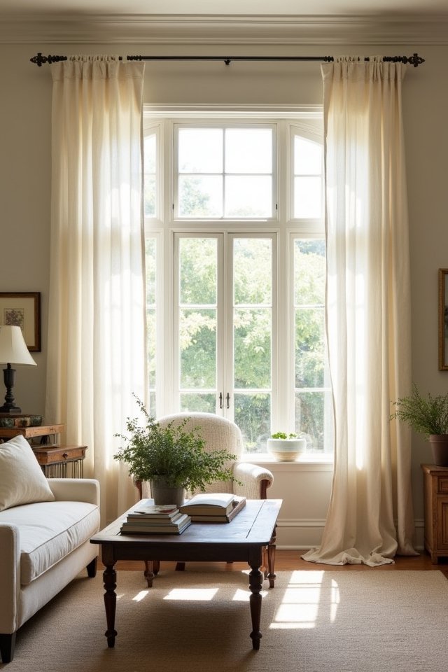 elegant neutral tone drapery