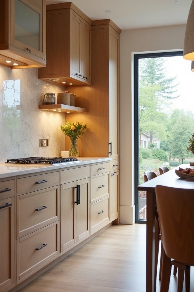 elegant oak and quartz