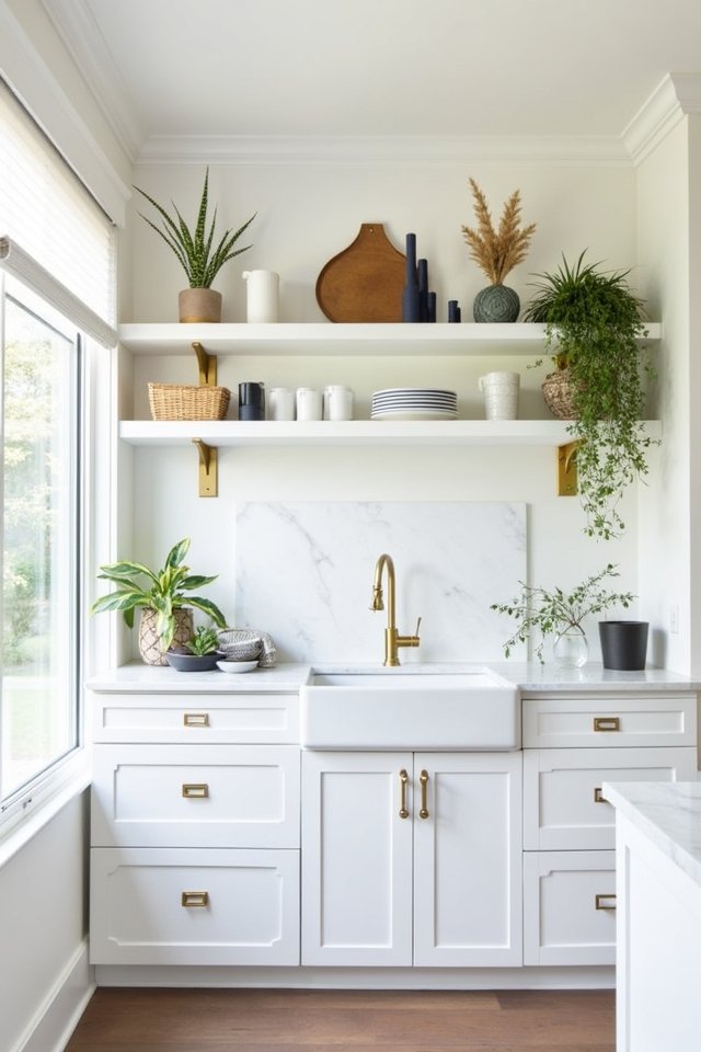 elegant open shelving display