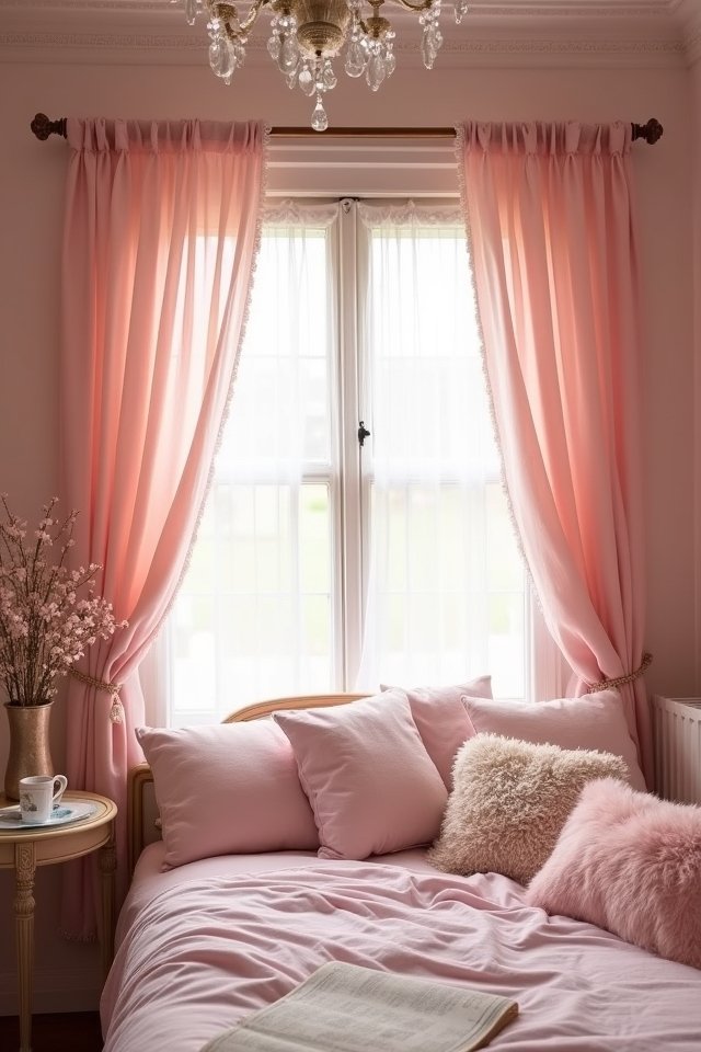 elegant pink curtain styles