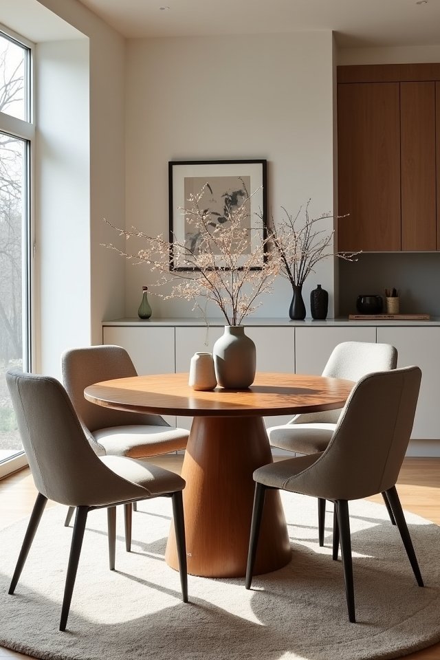 elegant round dining centerpiece