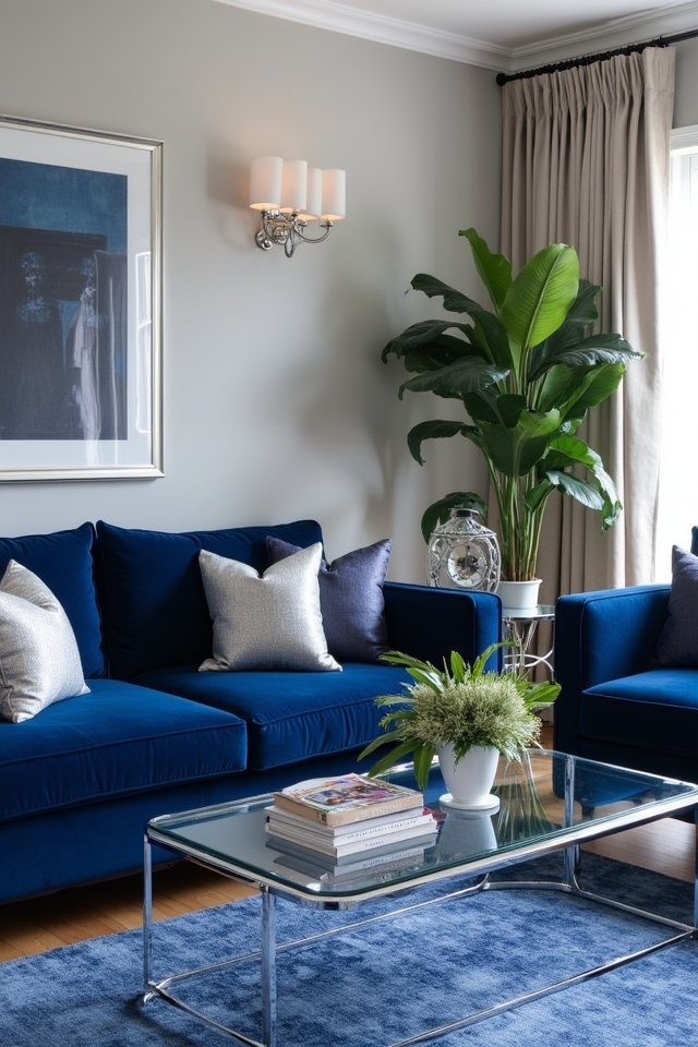 elegant royal blue and silver