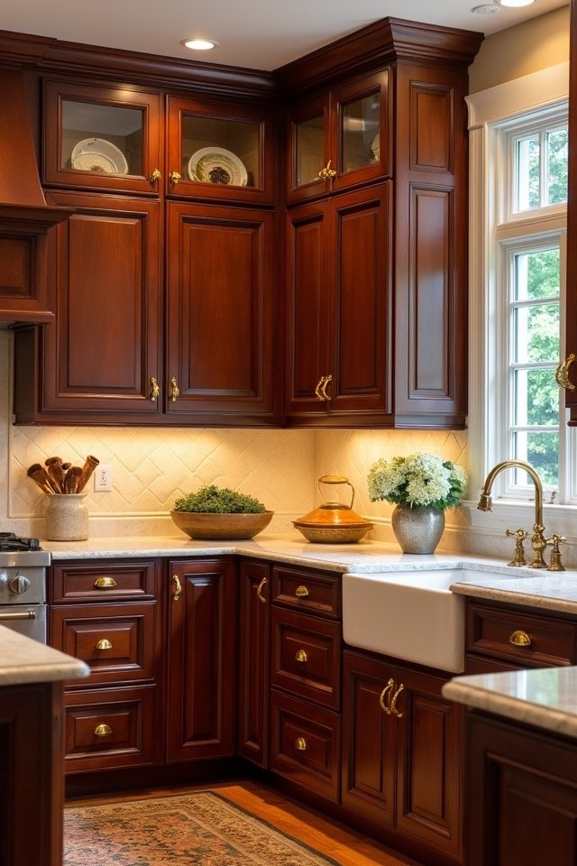 elegant traditional cherry cabinets
