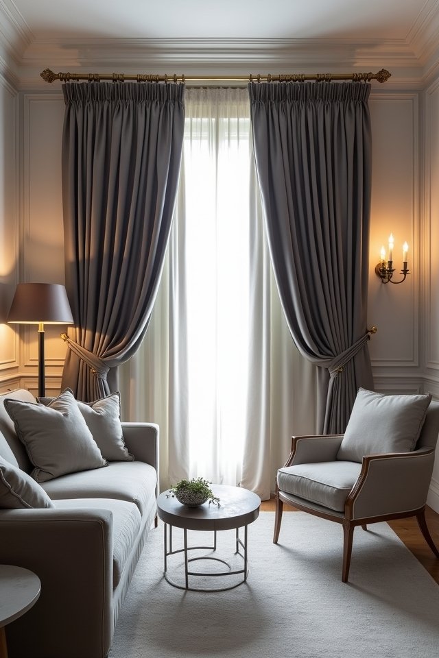 elegant velvet grey curtains