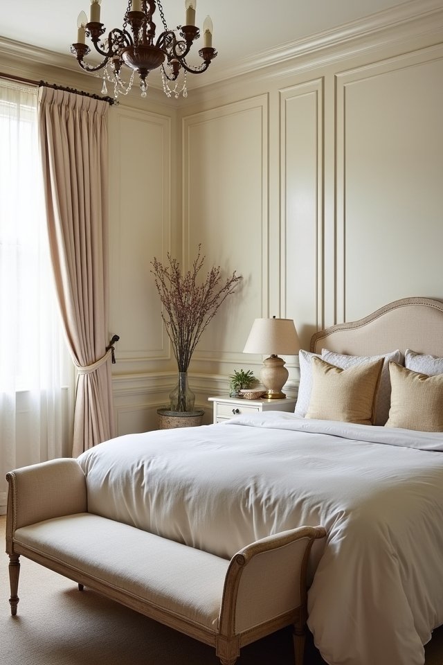 elegant wainscoting bedroom design