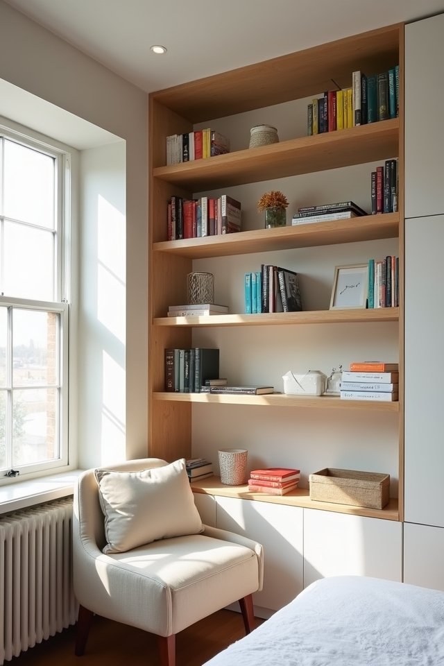 elegant wall mounted bookshelves
