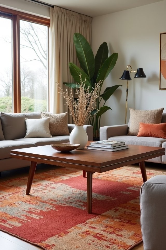 elegant walnut coffee table
