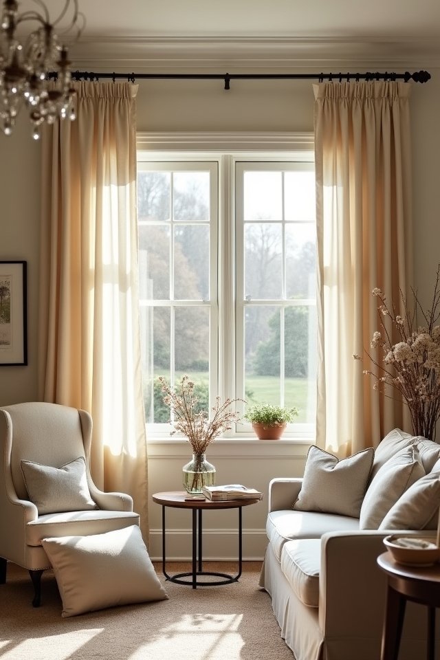 elegant warm floor length curtains