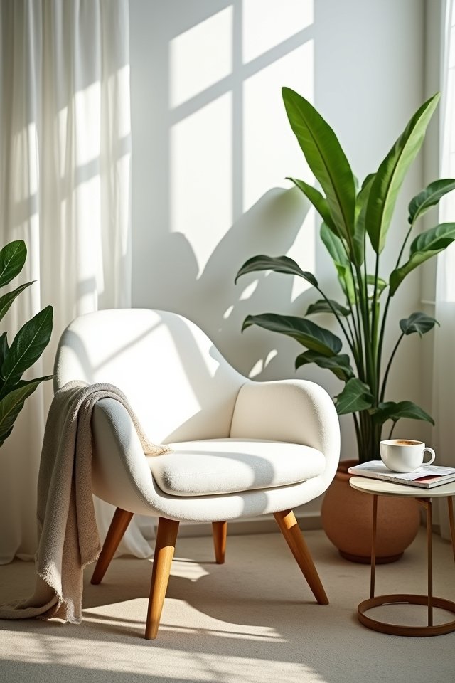 elegant white accent chair