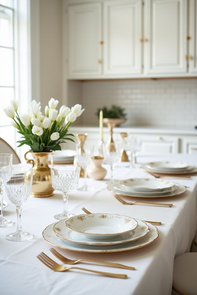 elegant white and gold