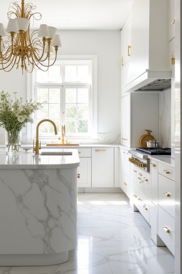 elegant white and gold