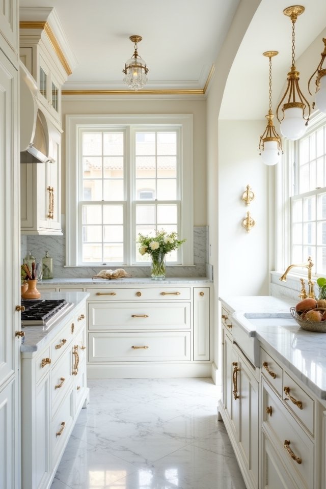 elegant white cabinetry design