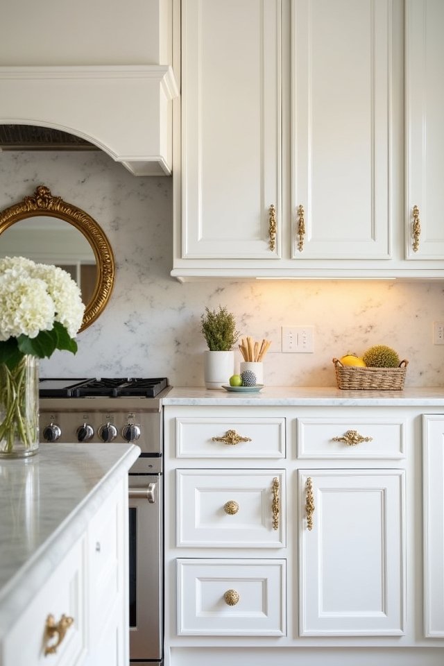 elegant white cabinets shine