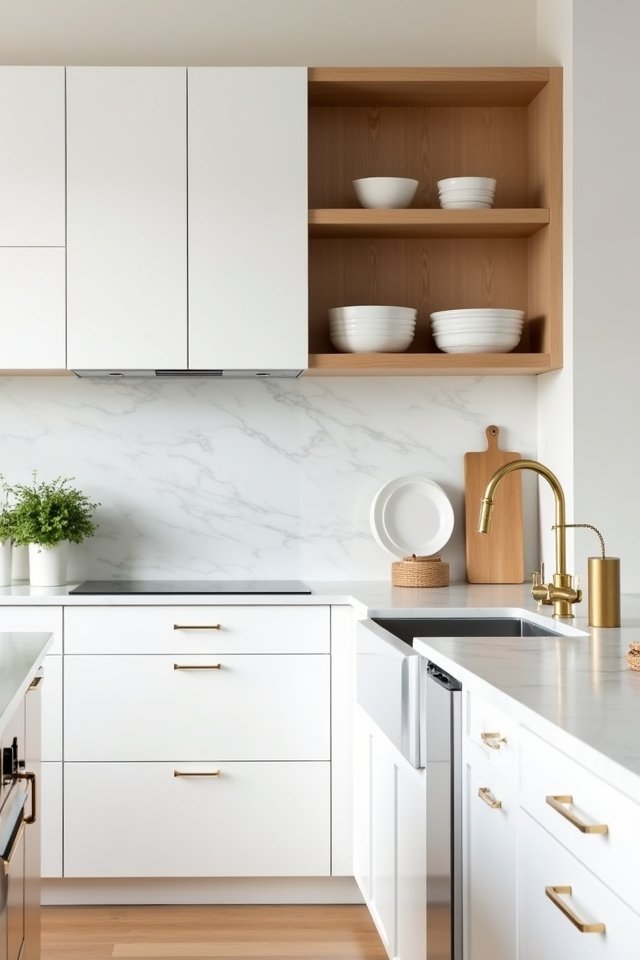 elegant white cabinets shine