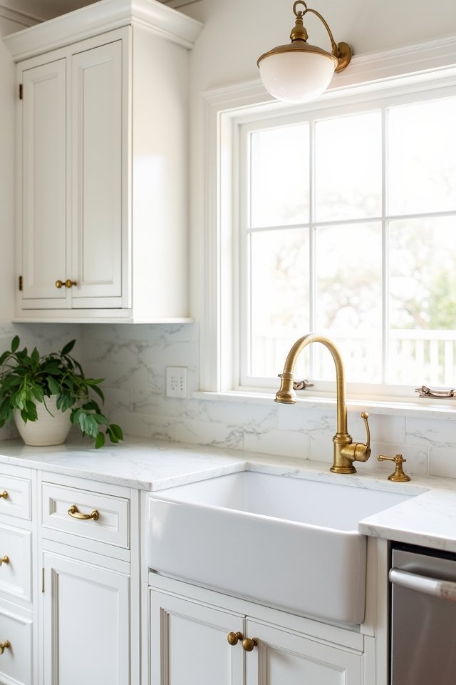 elegant white cabinets shine