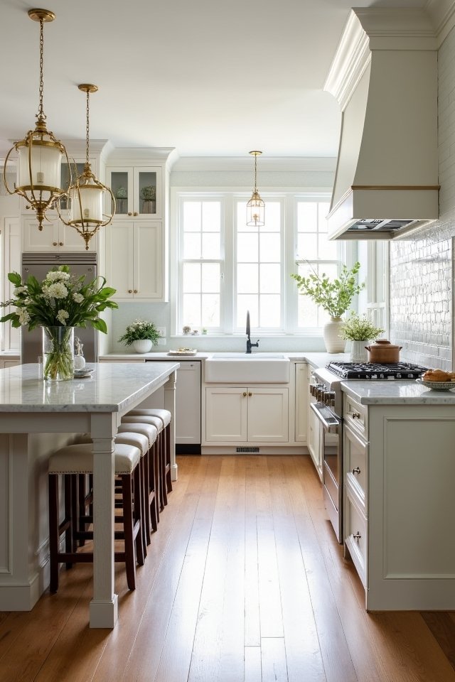 elegant white floors gold accents