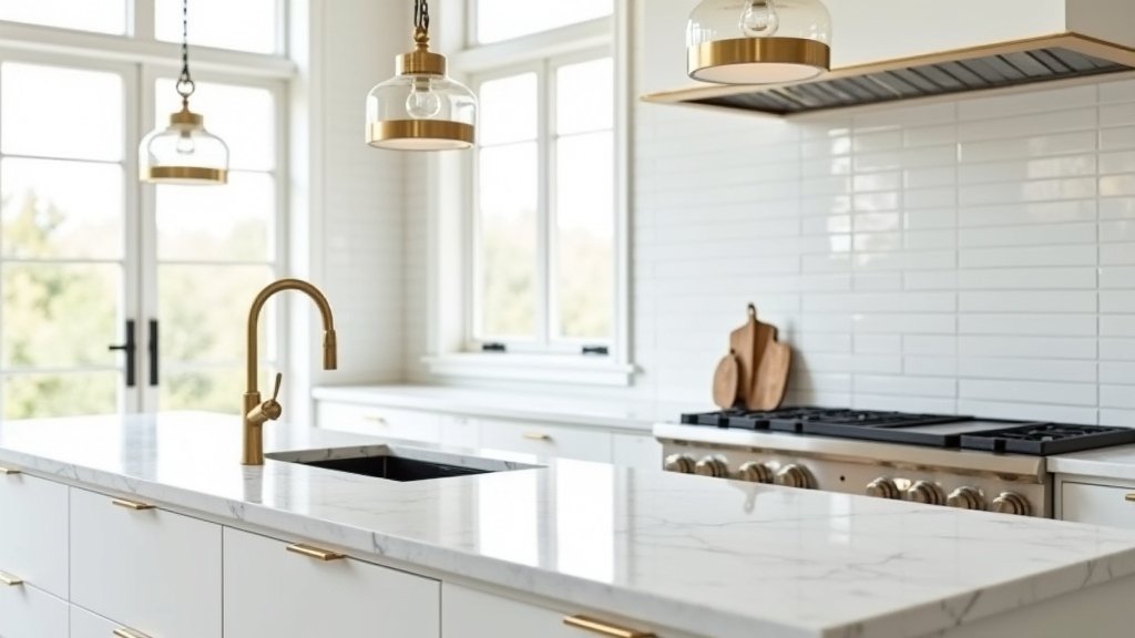 elegant white kitchens gold fixtures