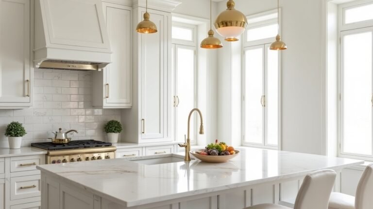 14 Timeless White Kitchen Ideas With Gold Fixtures for Modern Luxury ...