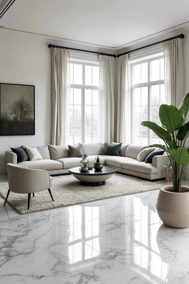 elegant white marble oasis