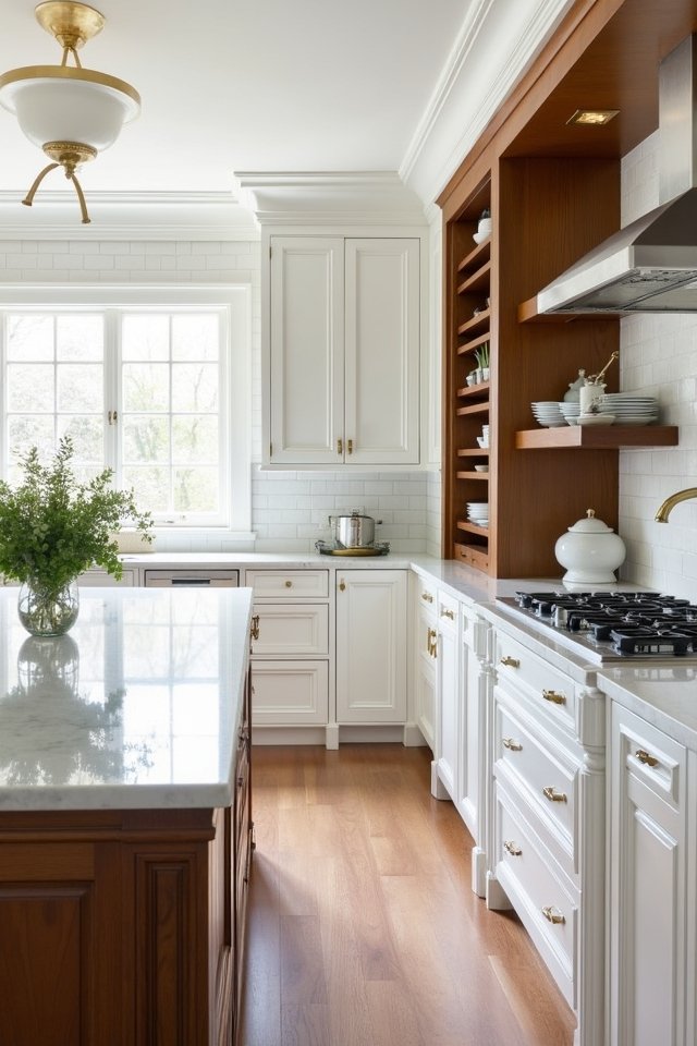 elegant white millwork kitchen