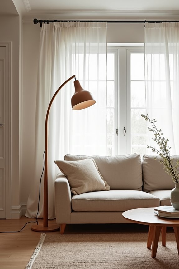 elegant wooden arc lamp