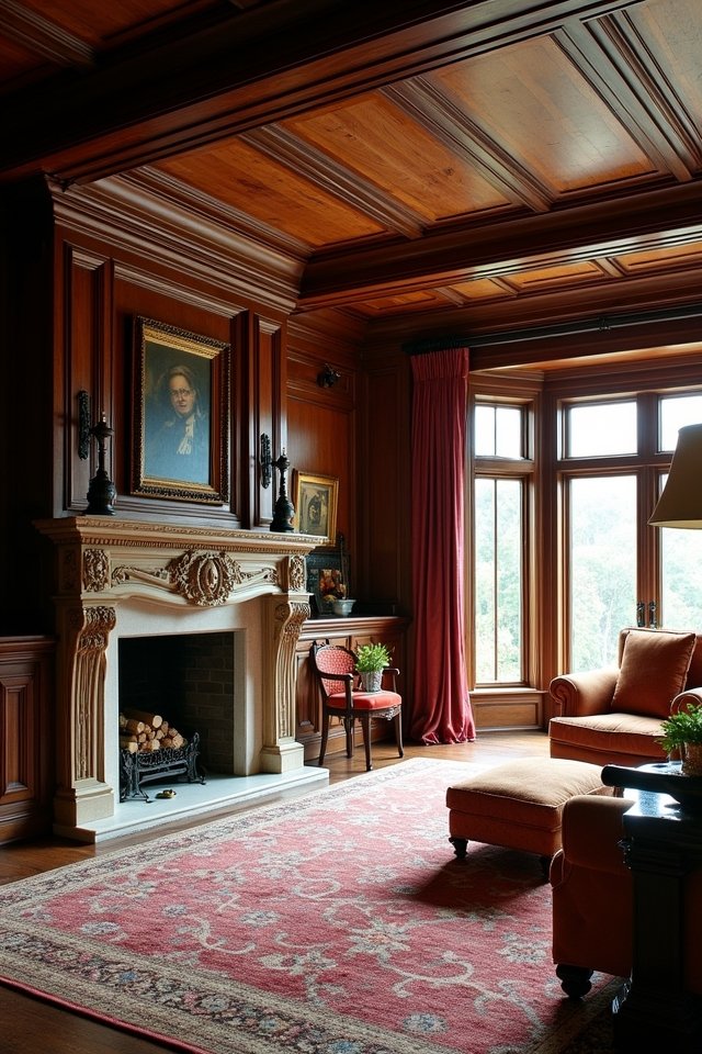 elegant woodwork enhances decor