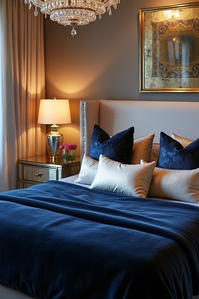 elevate bedroom with metallics