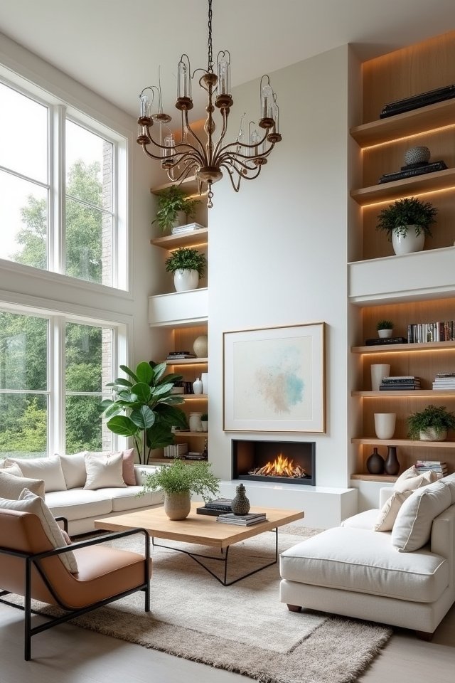 elevate space with open shelving
