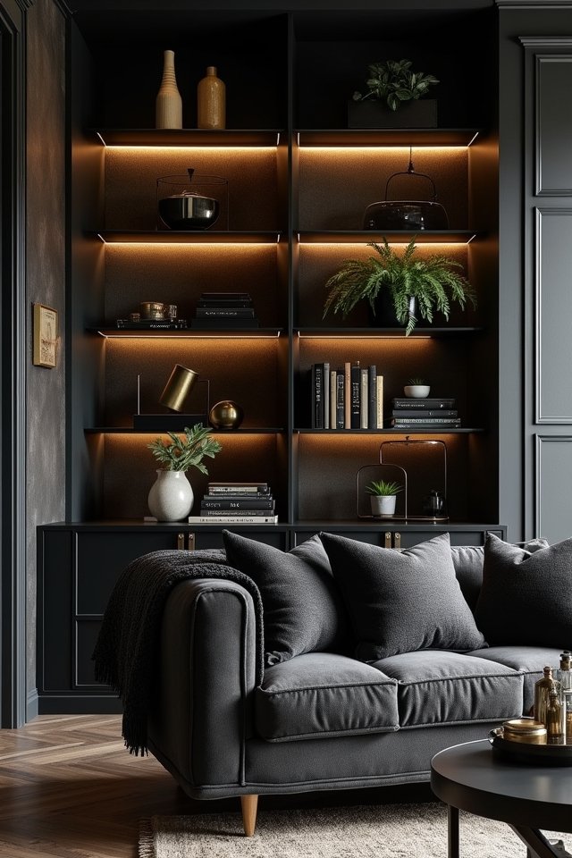 elevate treasures with black shelving