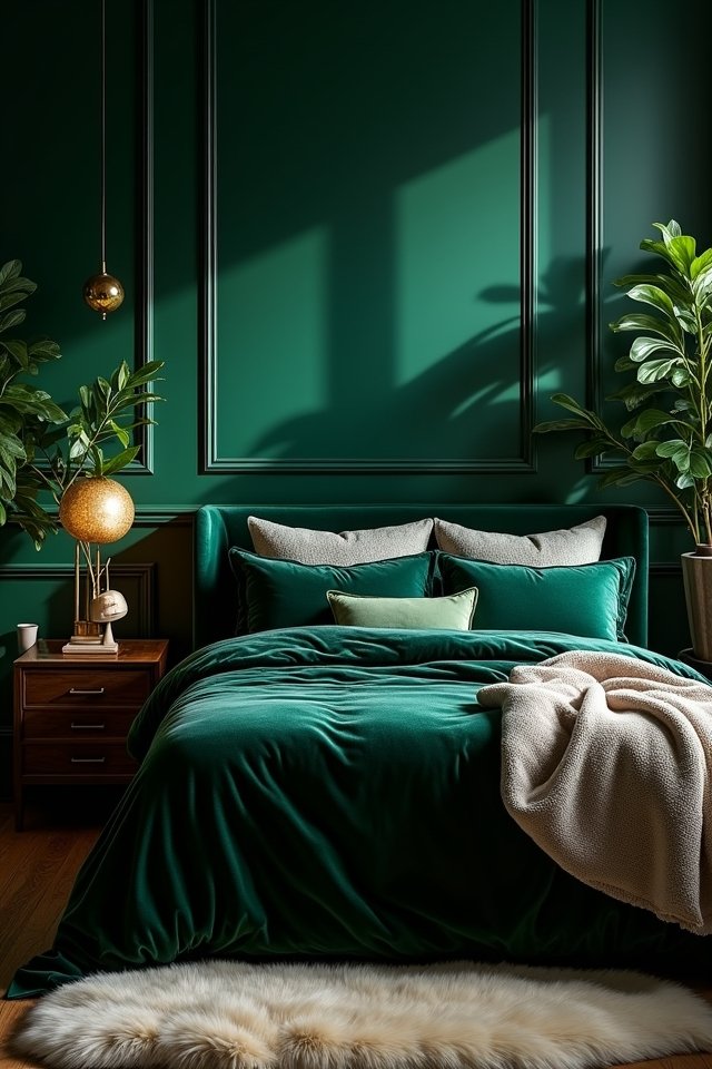 emerald green bedroom oasis