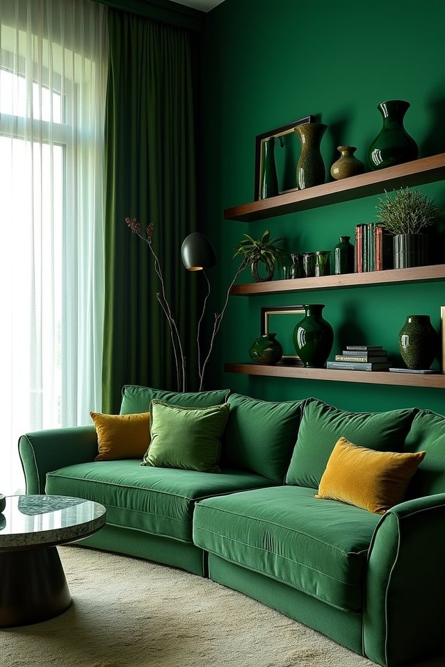emerald green wall decor