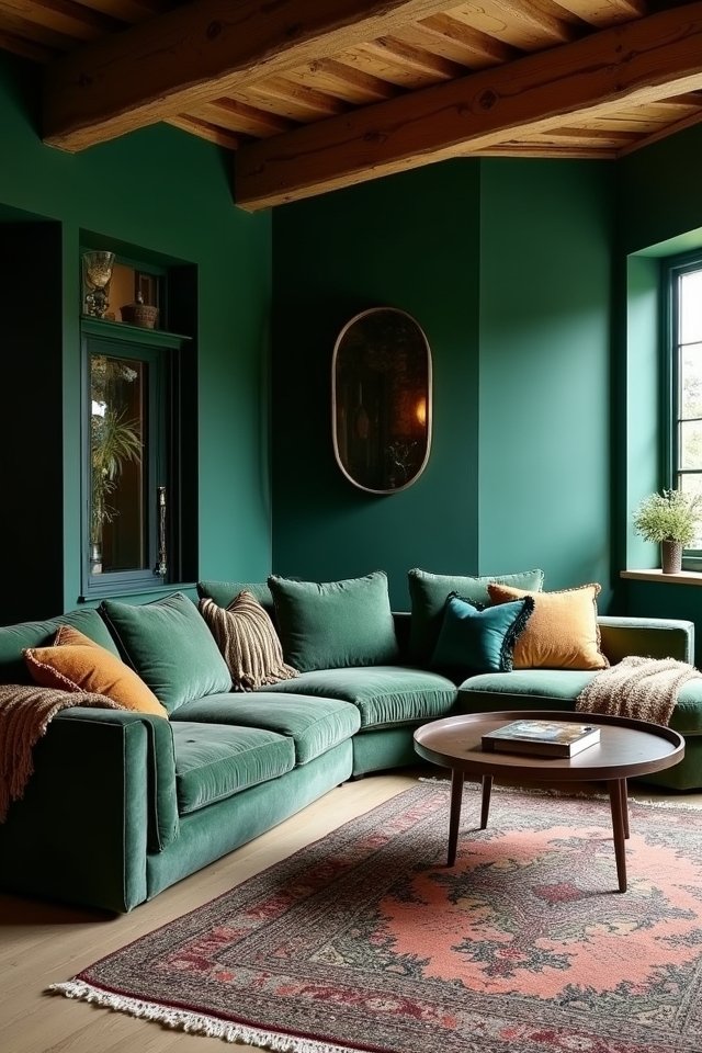 emerald sofa with glamour