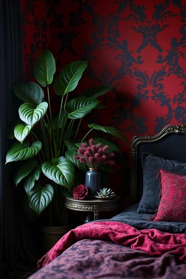 enchanting dark floral decor
