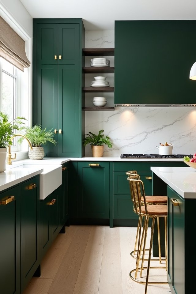 enchanting green kitchen elegance