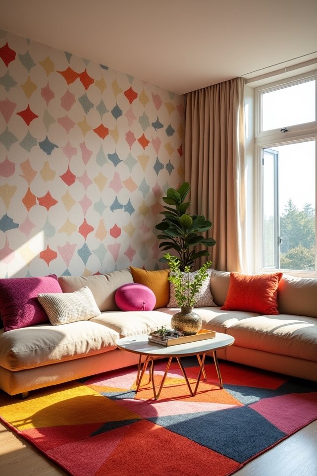 energetic 90s geometric decor