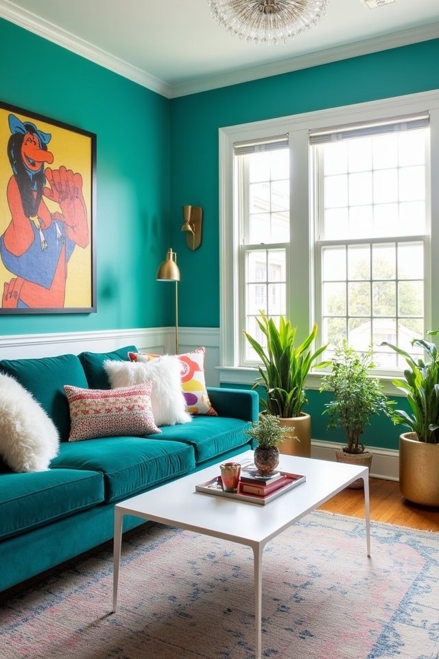 energizing teal and white