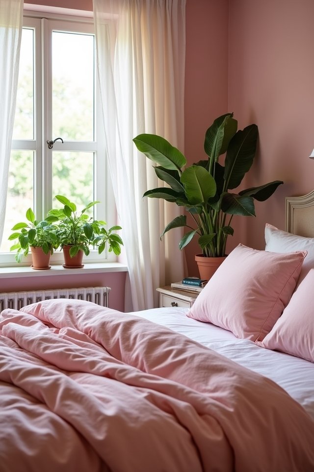 enhance bedroom with plants