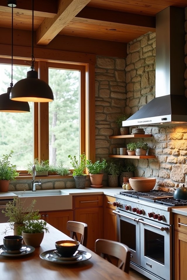 enhance kitchen with stone