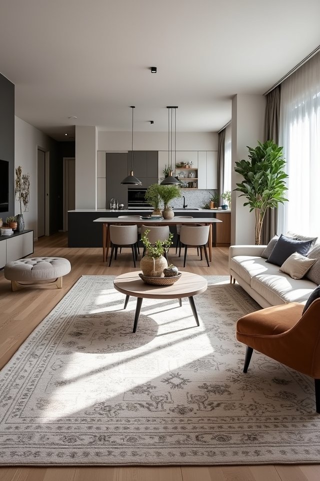 enhance space with area rugs