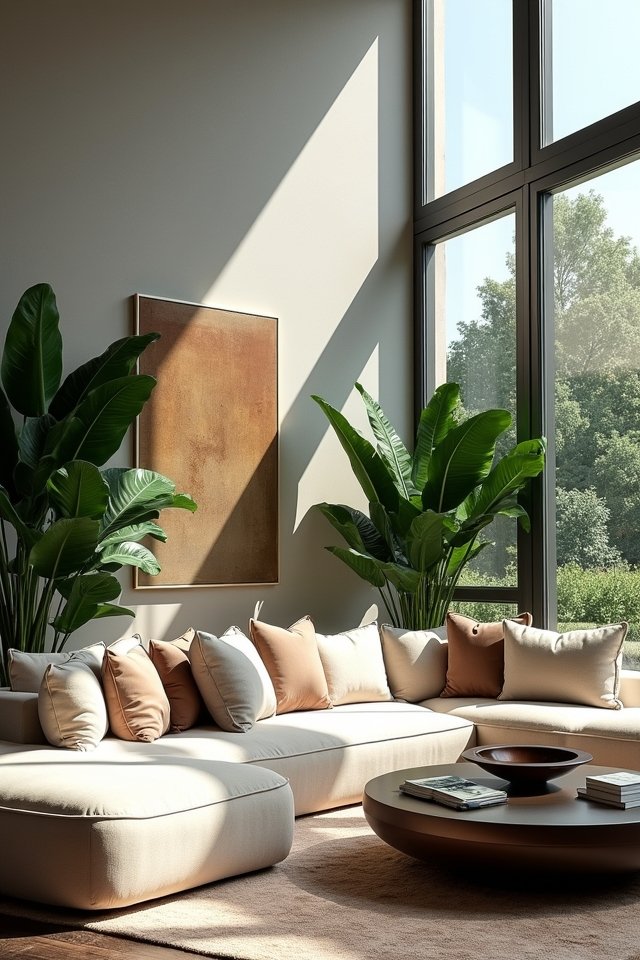 enhance space with tall plants