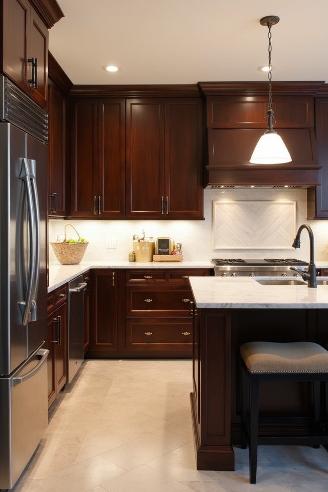 espresso cabinets create charm