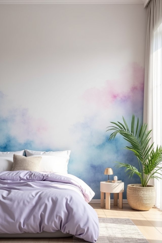 ethereal watercolor bedroom transformation
