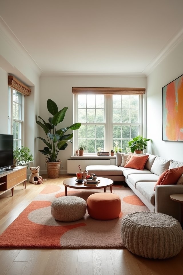 family friendly living room layout