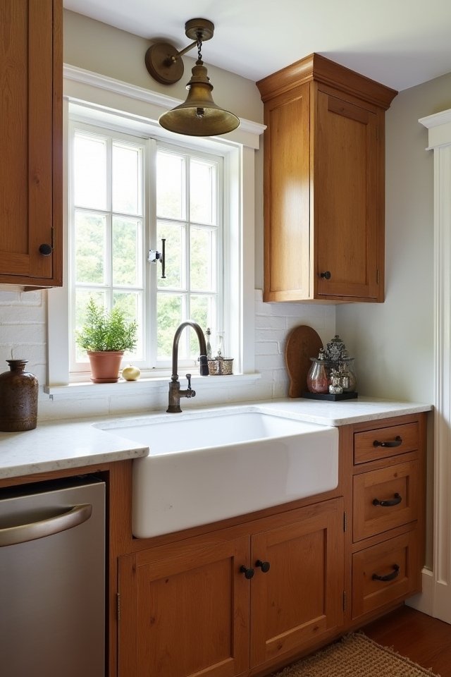 farmhouse sink kitchen centerpiece
