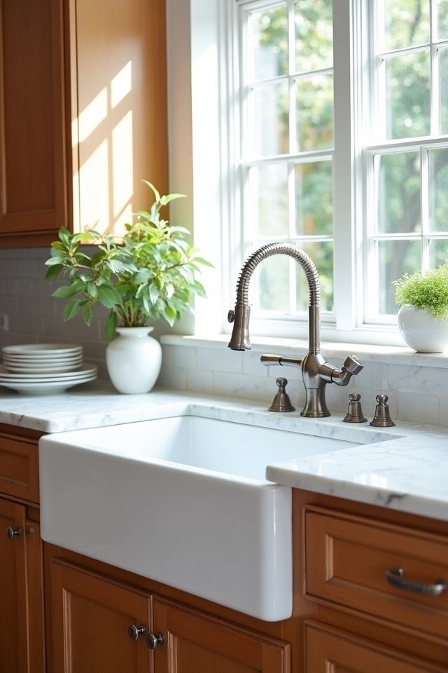 farmhouse sink modern faucets