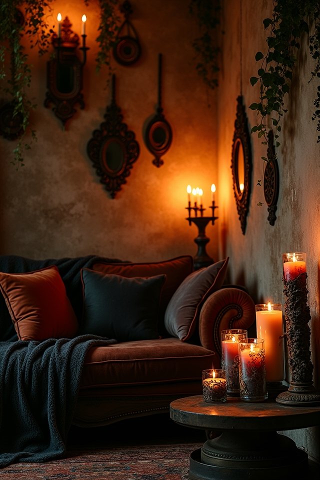 flickering candles create ambiance