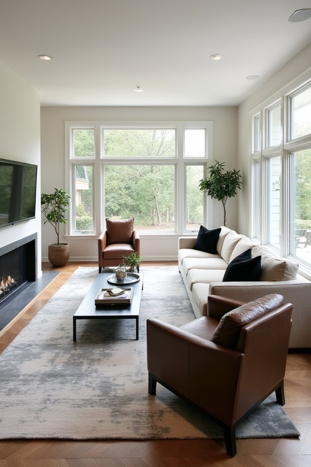 floating furniture layout creativity