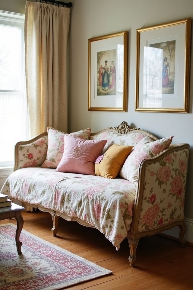 floral patterned vintage daybed charm